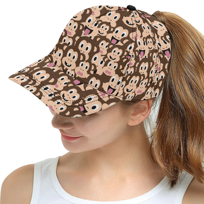Emoji Monkey Print Pattern Snapback Cap