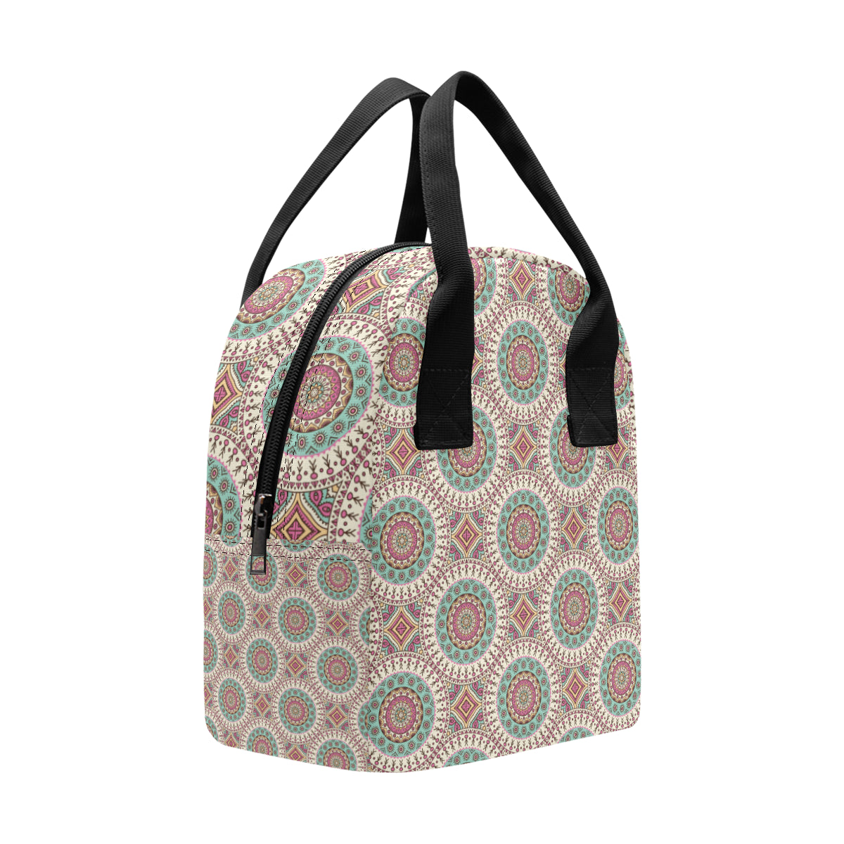 Bohemian Round Style Print Insulated Lunch Bag