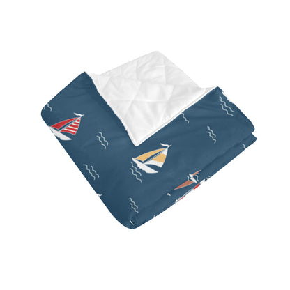 Sailing Ships Pattern Print Design A02 Premium Quilt