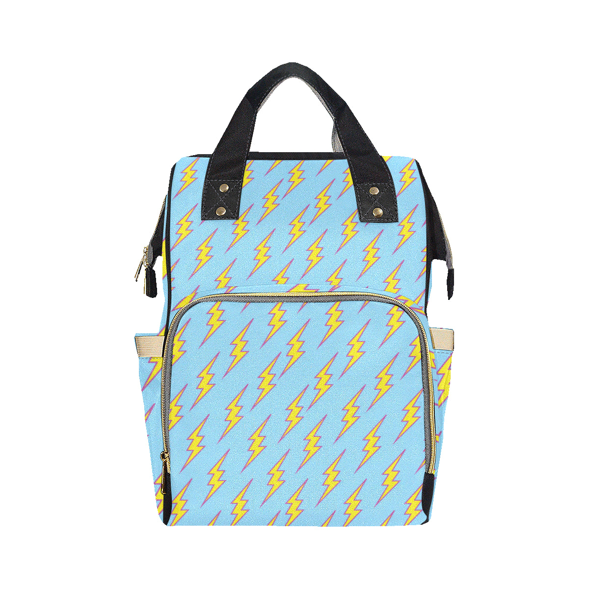 Lightning Thunder Pattern Print Design 02 Diaper Bag Backpack