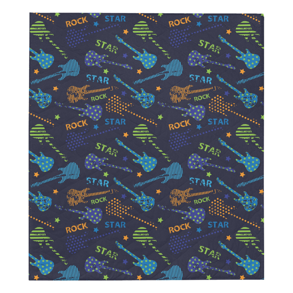 Rock and Roll Pattern Print Design A04 Premium Quilt