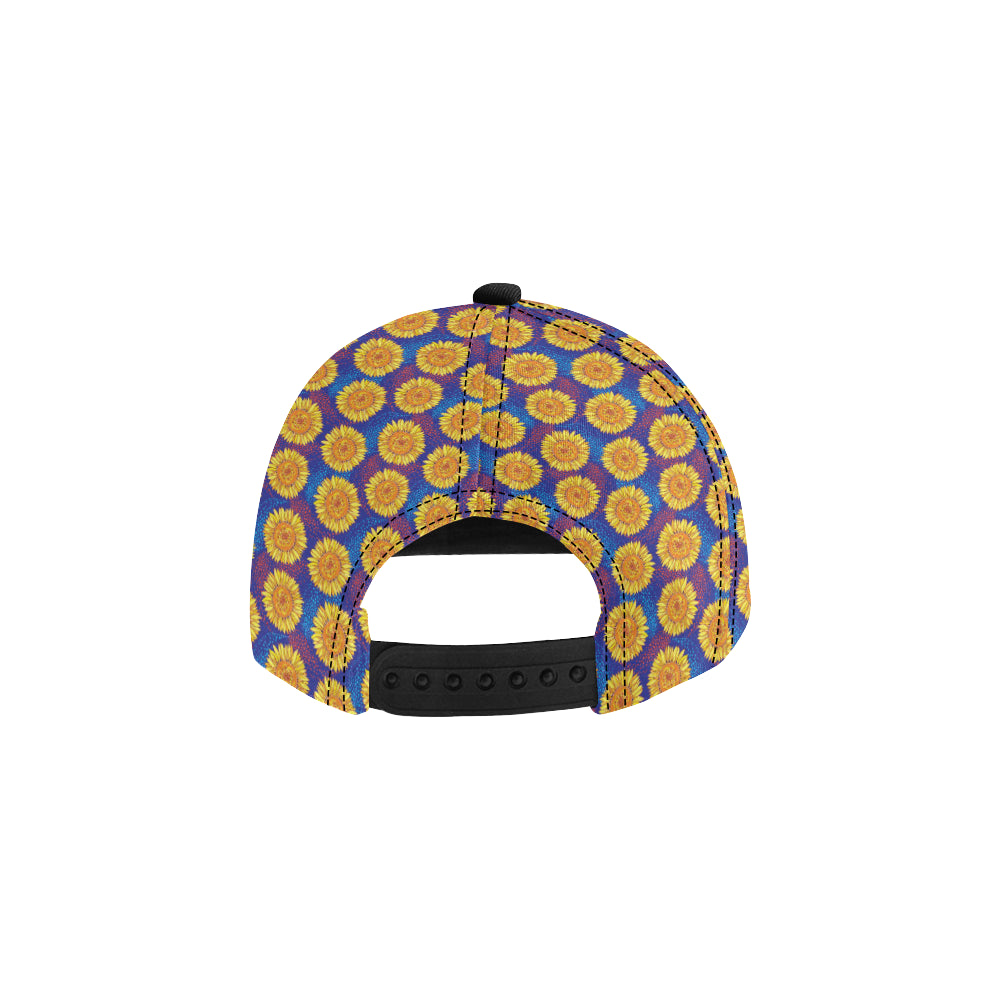 Sunflower Hand Drawn Style Print Snapback Cap
