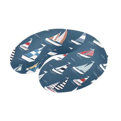 Sailing Ships Pattern Print Design A04 U-Shaped Travel Neck Pillow
