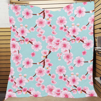 Cherry Blossom Pattern Print Design CB04 Premium Quilt