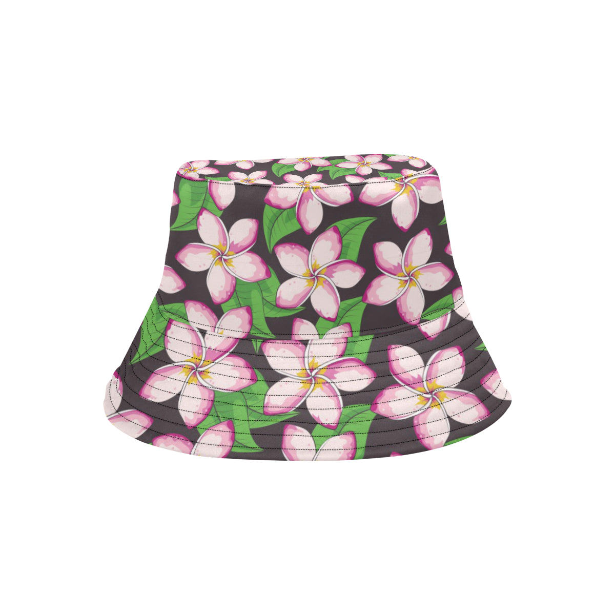 Pink Plumeria Pattern Print Design PM019 Unisex Bucket Hat