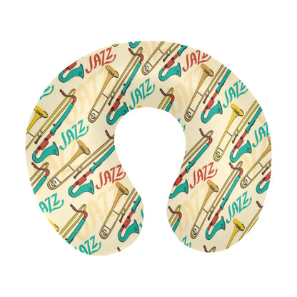 Trombone Pattern Print Design 03 U-Shaped Travel Neck Pillow