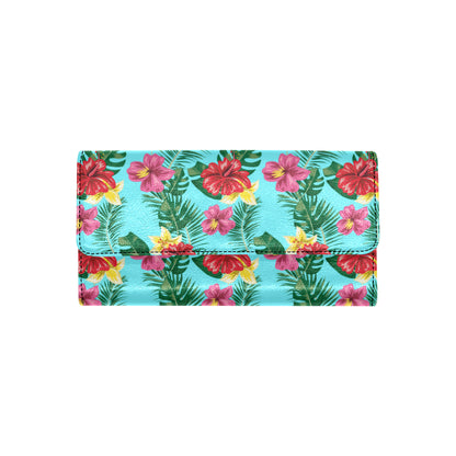 Hibiscus Hawaiian Flower Women's Trifold Wallet