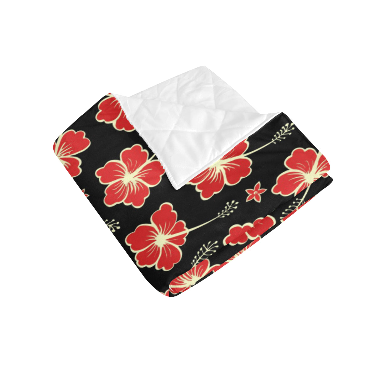 Red Hibiscus Pattern Print Design HB021 Premium Quilt