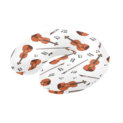 Violin Pattern Print Design 02 U-Shaped Travel Neck Pillow