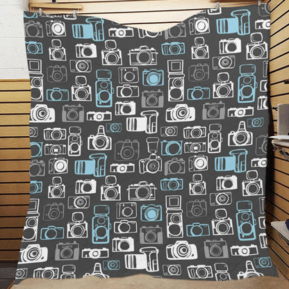 Camera Pattern Print Design 04 Premium Quilt