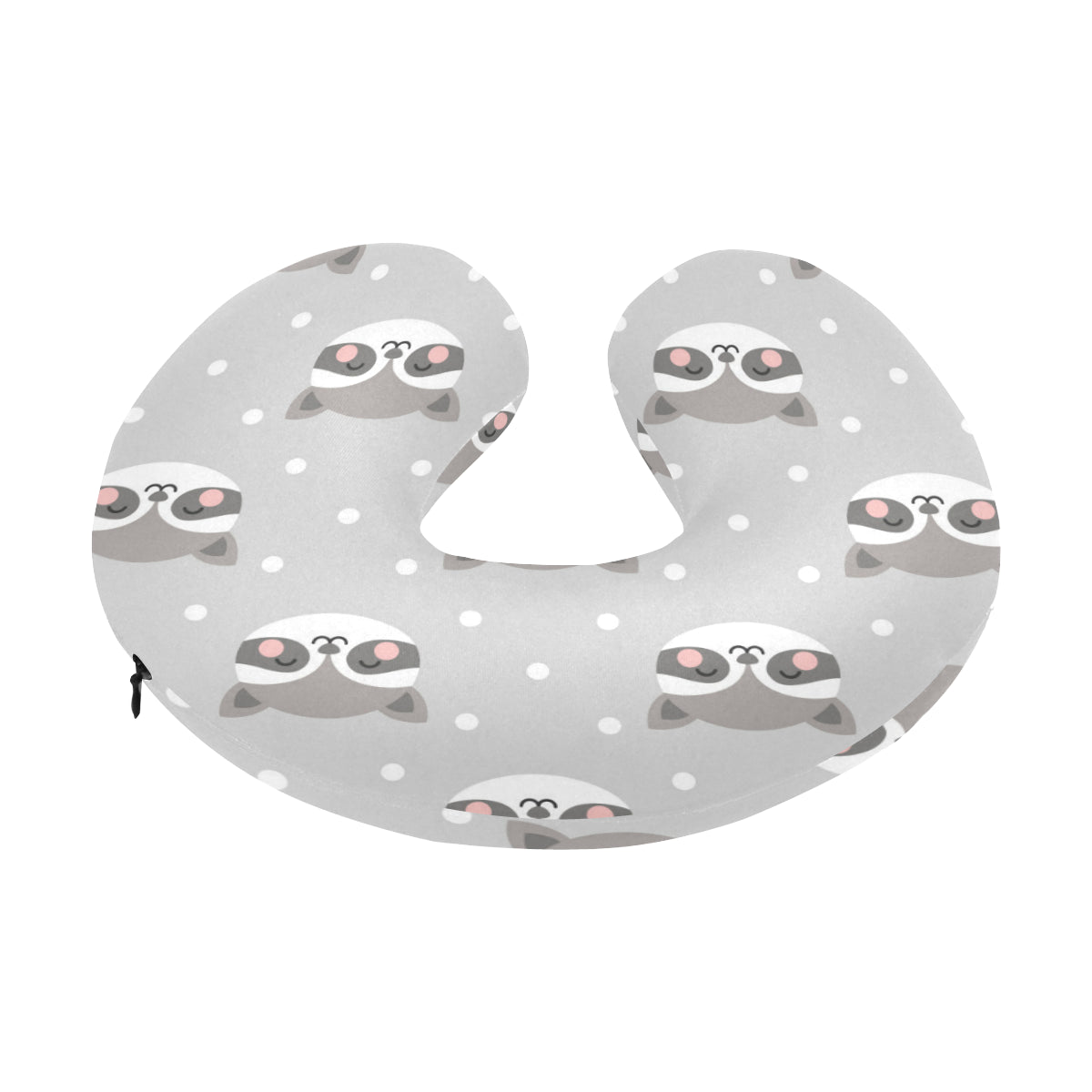 Raccoon Pattern Print Design A04 U-Shaped Travel Neck Pillow