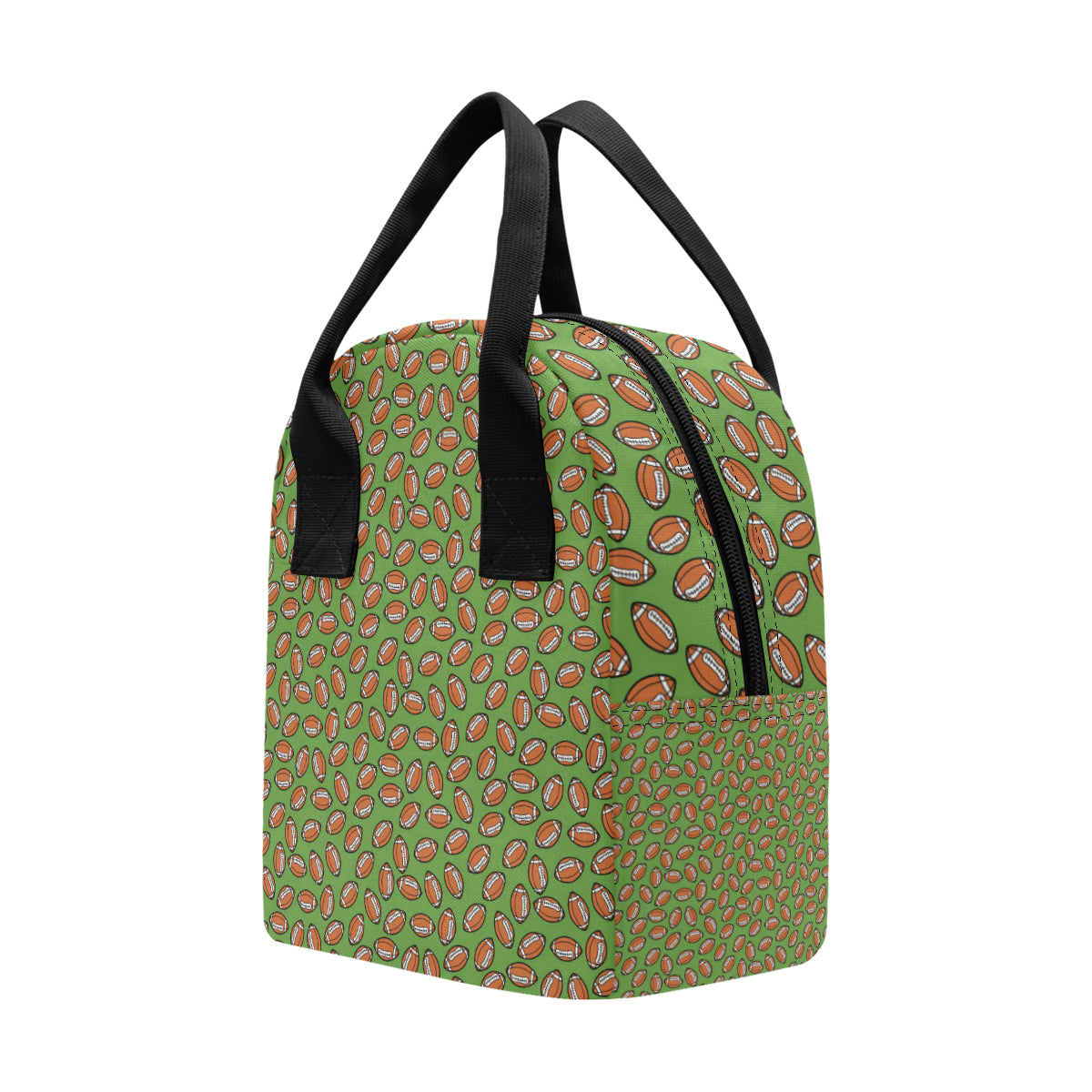 American Football on Green Design Insulated Lunch Bag