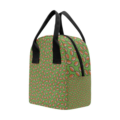 American Football on Green Design Insulated Lunch Bag