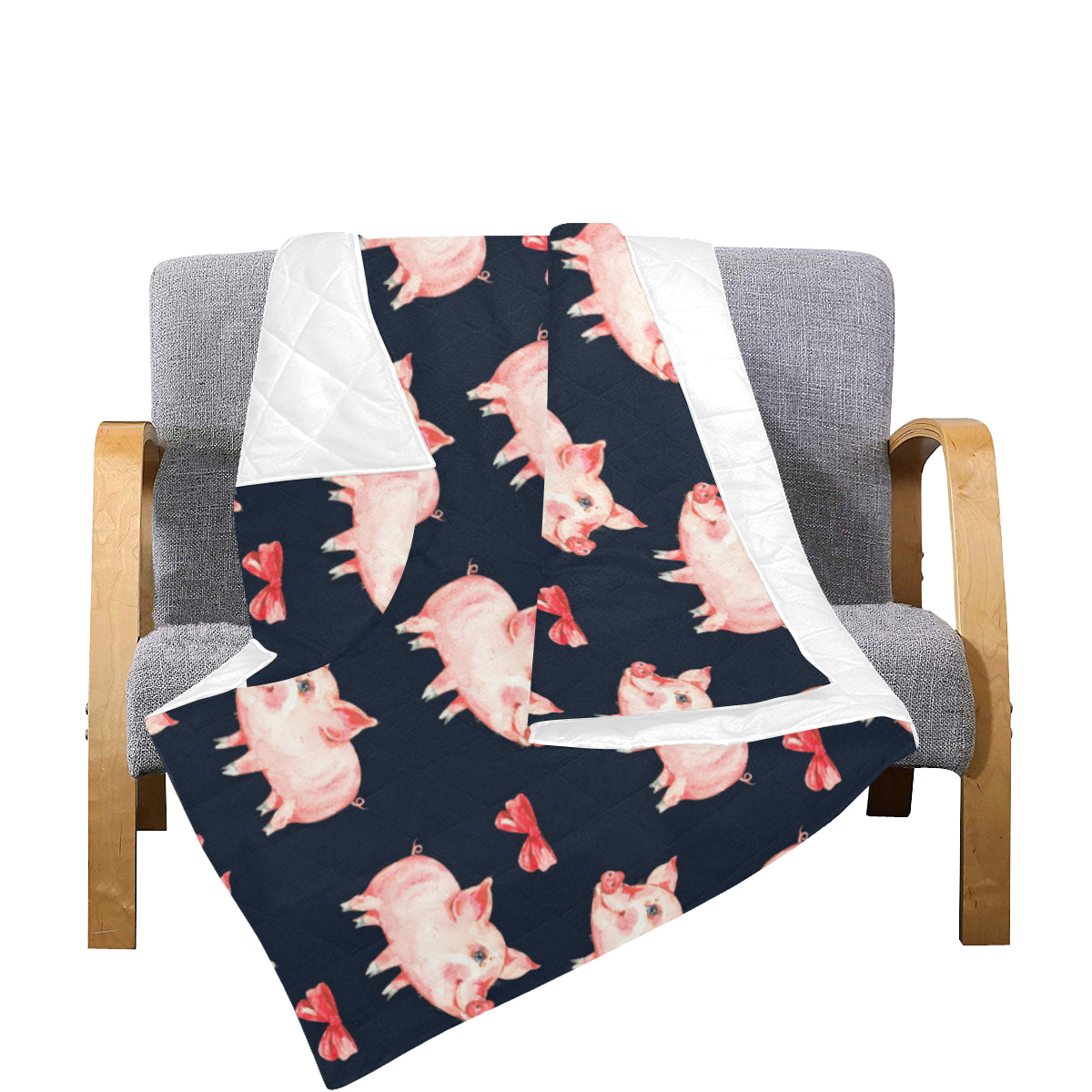 Pig Cute Pattern Print Design 02 Premium Quilt