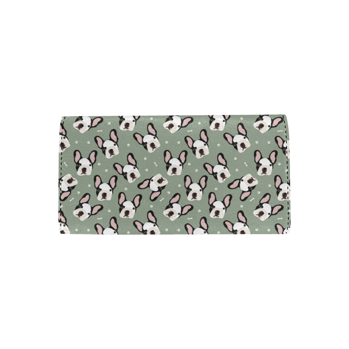 Boston Terrier Pattern Print Design 05 Women's Trifold Wallet