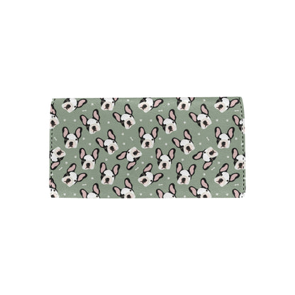 Boston Terrier Pattern Print Design 05 Women's Trifold Wallet