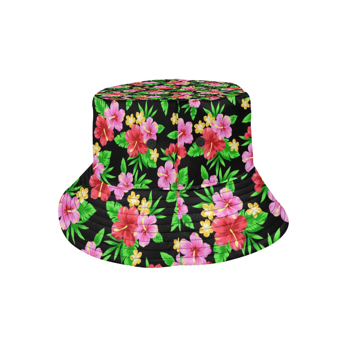 Pink Red Hibiscus Pattern Print Design HB023 Unisex Bucket Hat