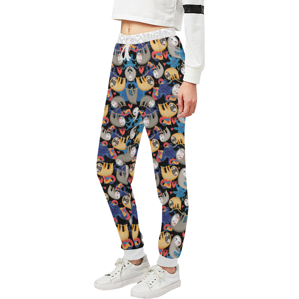 Sloth Cartoon Design Themed Print Unisex Sweatpants