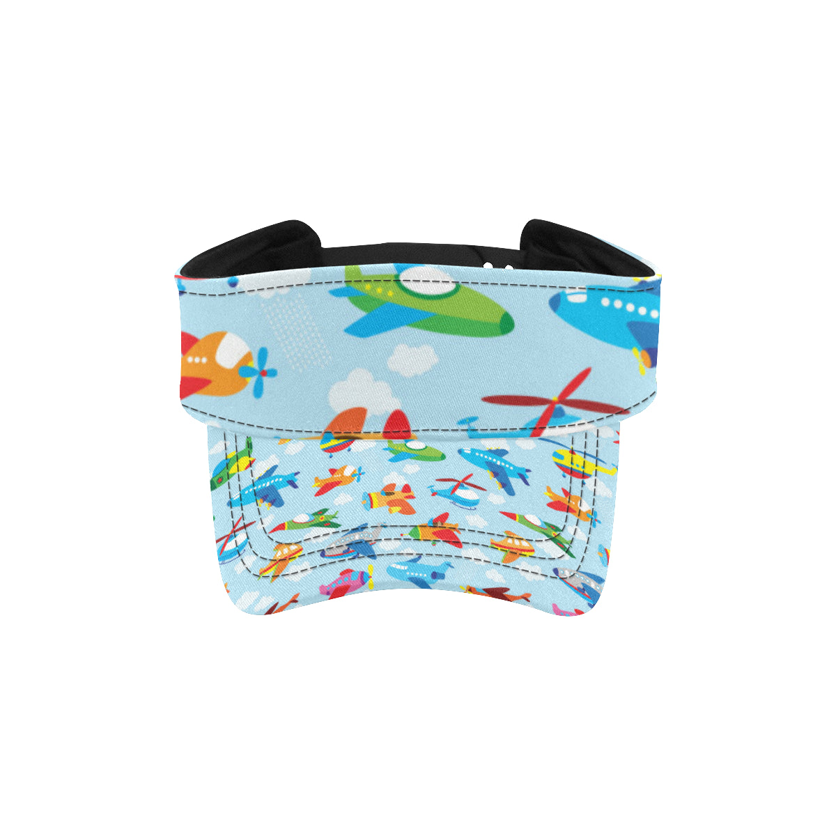 Airplane Colorful Pattern Print Design 01 Unisex Sun Visor