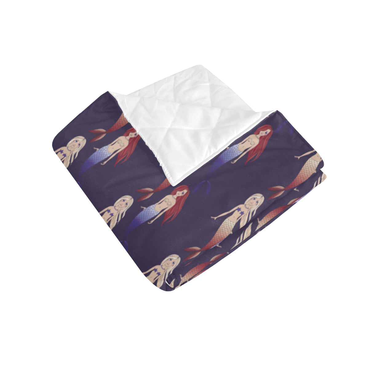 Mermaid Pattern Print Design 02 Premium Quilt