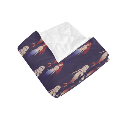 Mermaid Pattern Print Design 02 Premium Quilt