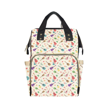 Ukulele Pattern Print Design 01 Diaper Bag Backpack