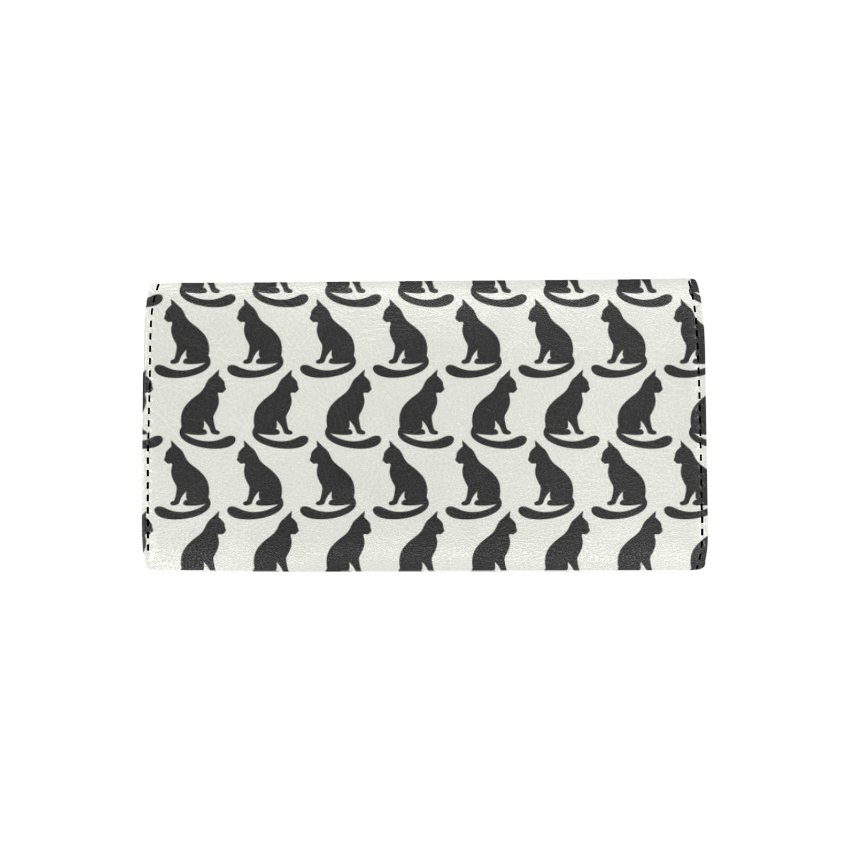 Black Cat Pattern Print Design 02 Women's Trifold Wallet
