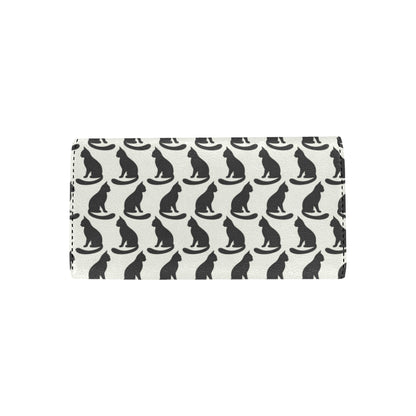 Black Cat Pattern Print Design 02 Women's Trifold Wallet