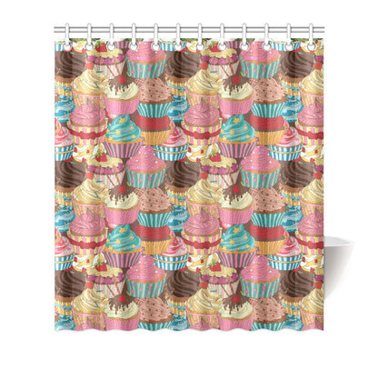 Cupcake Pattern Print Design CP01 Shower Curtain