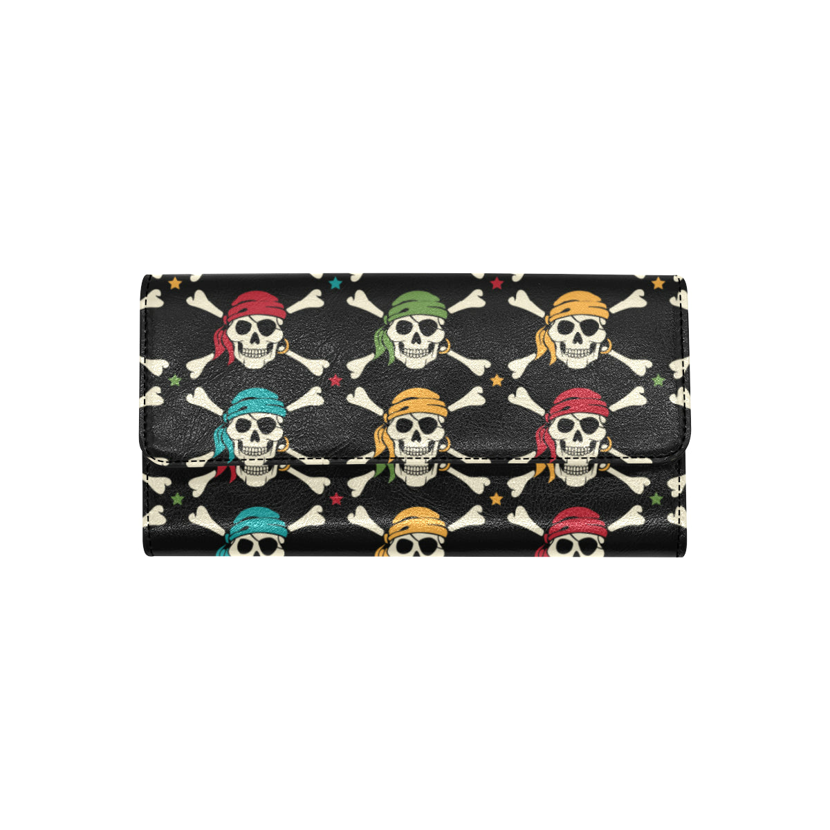 Pirate Pattern Print Design A01 Women's Trifold Wallet