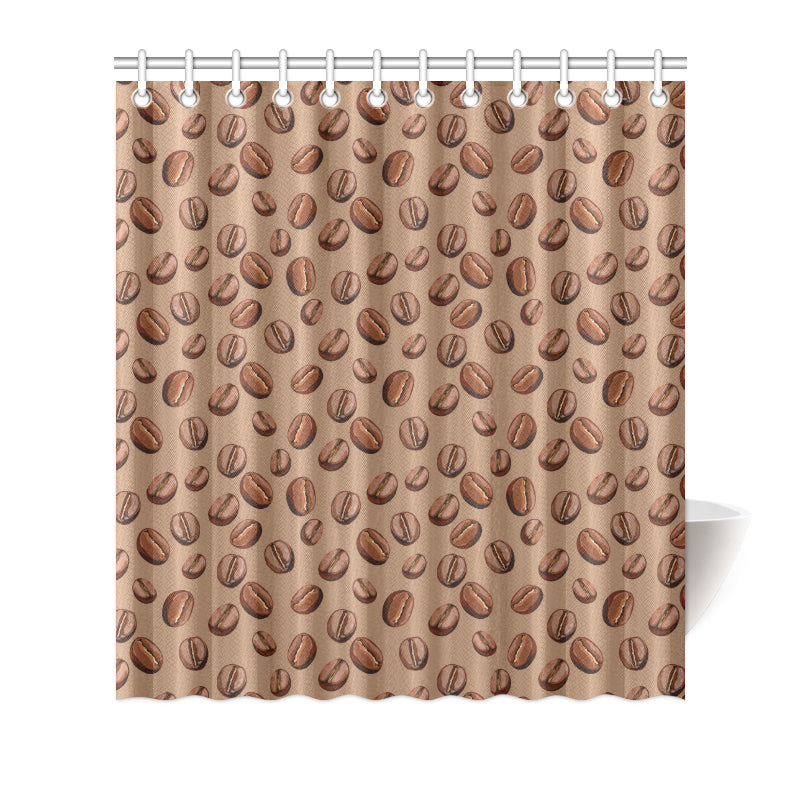 Coffee Pattern Print Design 07 Shower Curtain