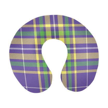 Mardi Gras Pattern Print Design 010 U-Shaped Travel Neck Pillow