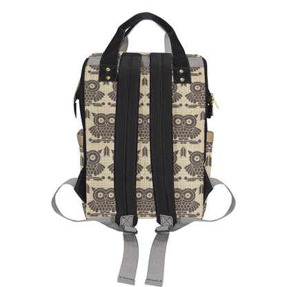 Owl Pattern Print Design A01 Diaper Bag Backpack