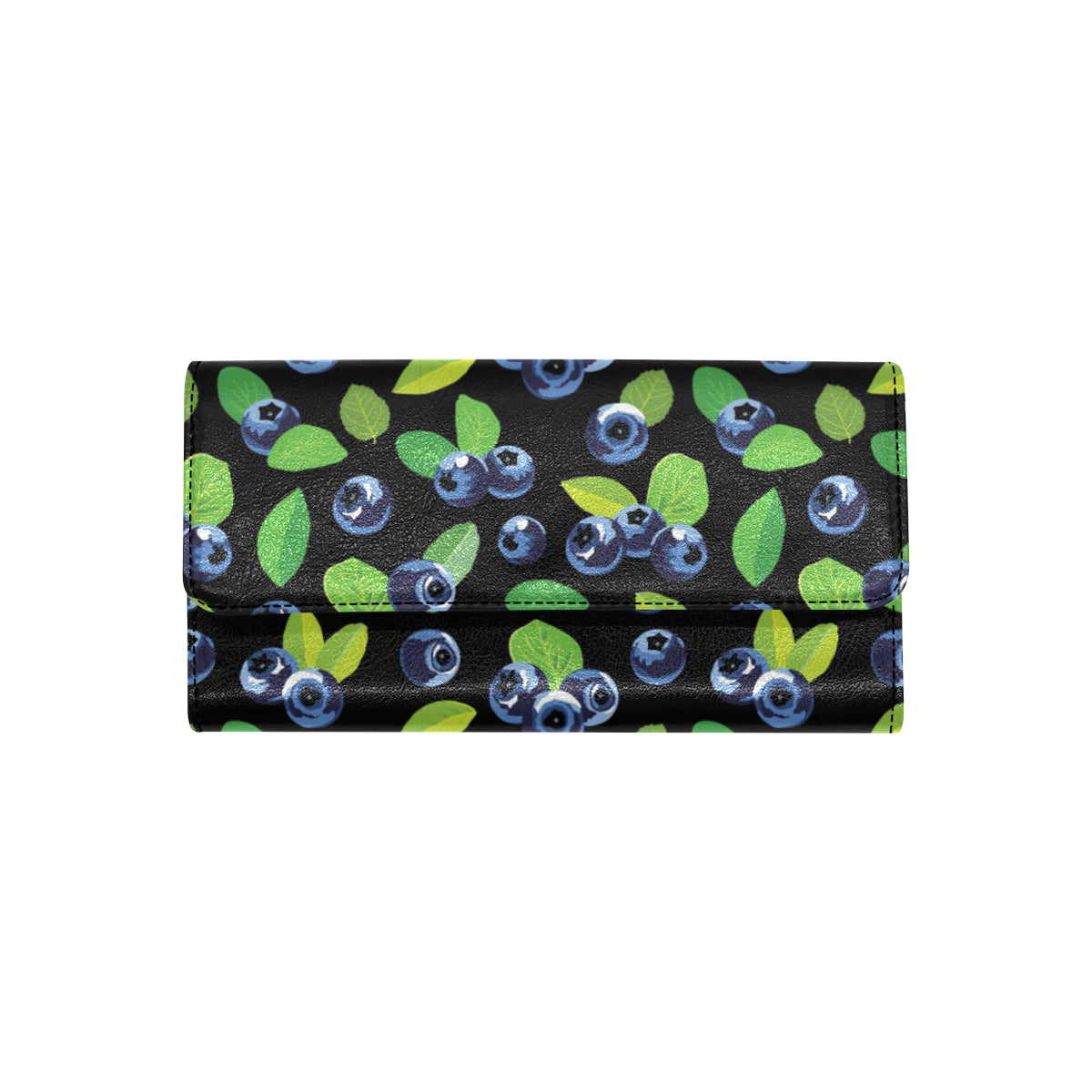 Blueberry Pattern Print Design BB03 Women's Trifold Wallet