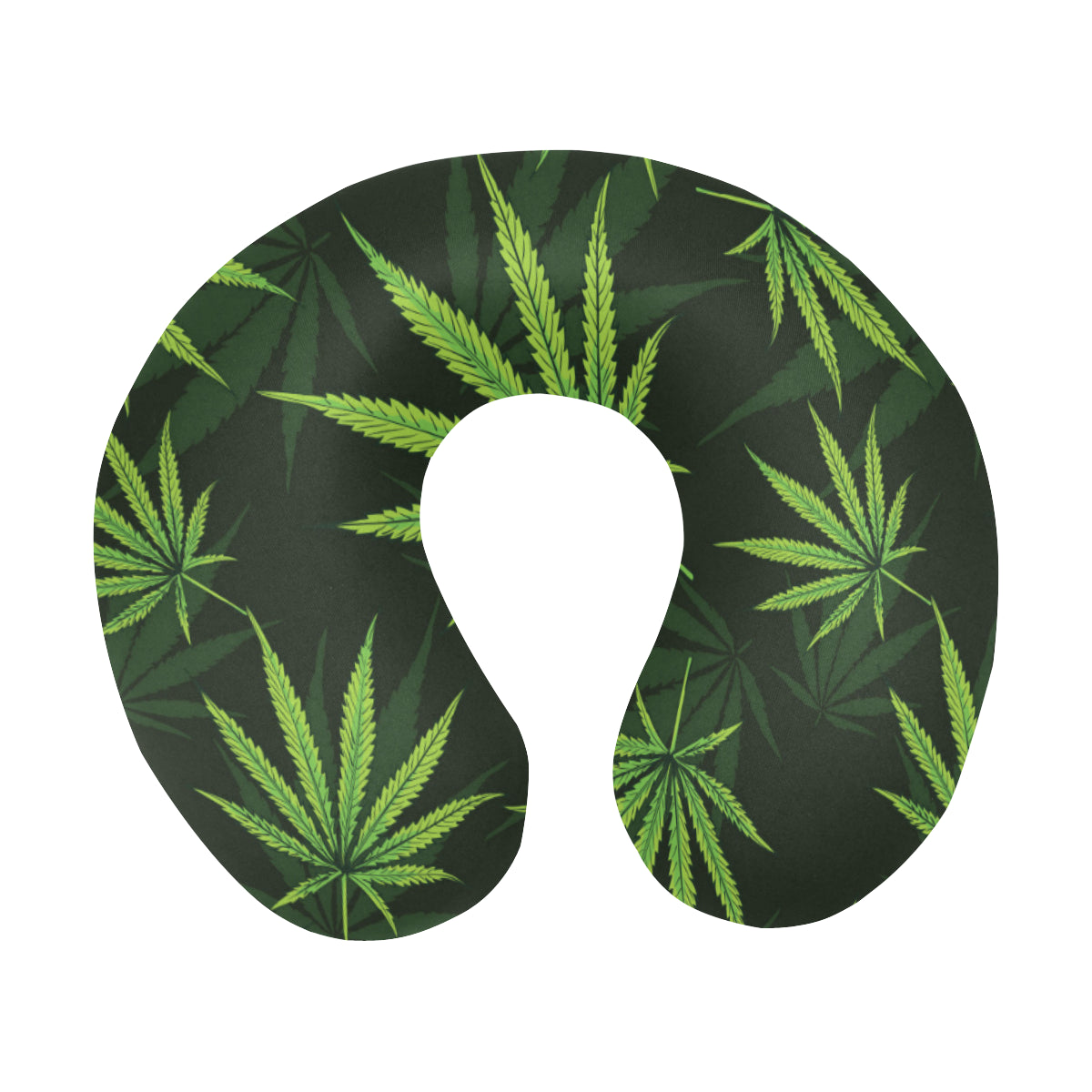 Pot Leaf Pattern Print Design A03 U-Shaped Travel Neck Pillow