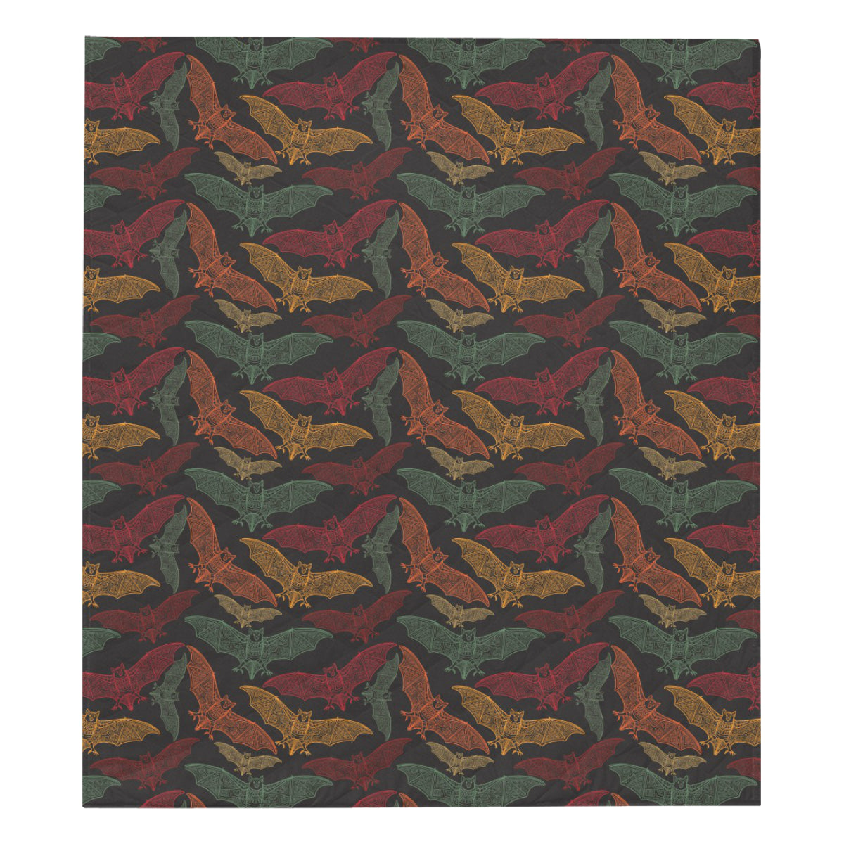 Bat Tribal Pattern Print Design 03 Premium Quilt