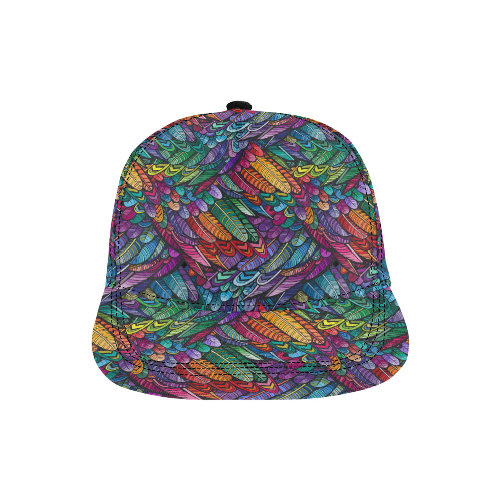 Feather Multicolor Design Print Snapback Cap