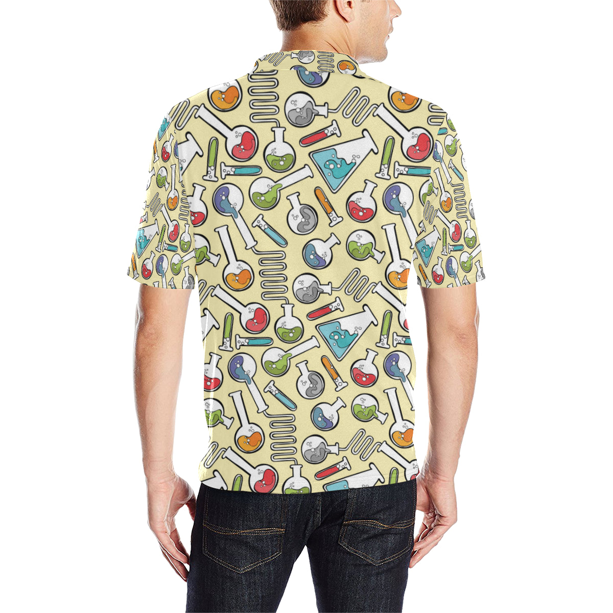 Chemical Pattern Print Design 04 Men Polo Shirt