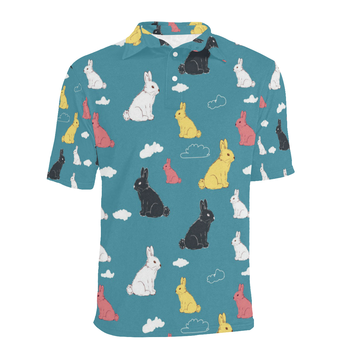 Rabbit Pattern Print Design RB014 Men Polo Shirt
