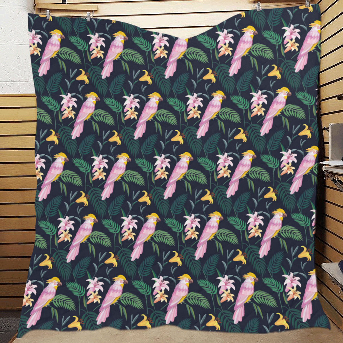 Cockatoo Pattern Print Design 03 Premium Quilt