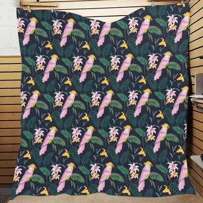 Cockatoo Pattern Print Design 03 Premium Quilt