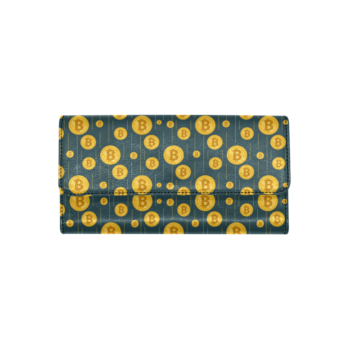Bitcoin Pattern Print Design 01 Women's Trifold Wallet