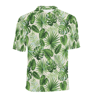 Palm Leaf Pattern Print Design A01 Men Polo Shirt