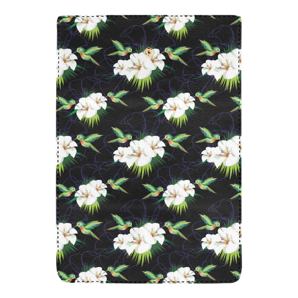 Hummingbird with Flower Pattern Print Design 03 Women's Trifold Wallet
