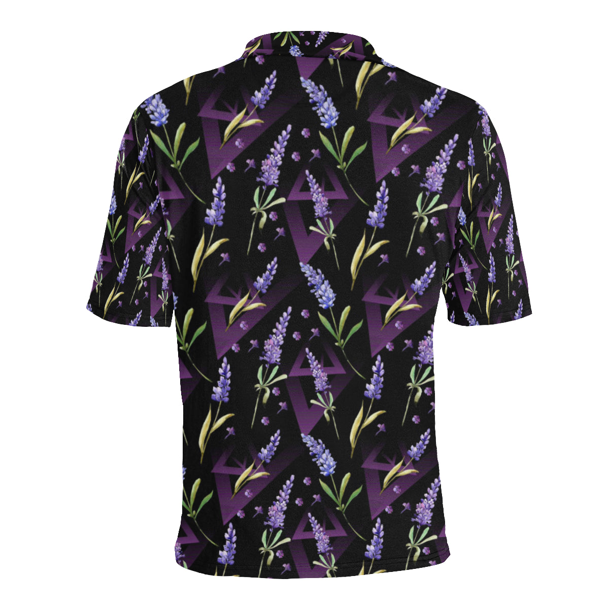 Lavender Pattern Print Design LV07 Men Polo Shirt