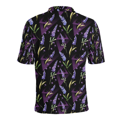 Lavender Pattern Print Design LV07 Men Polo Shirt
