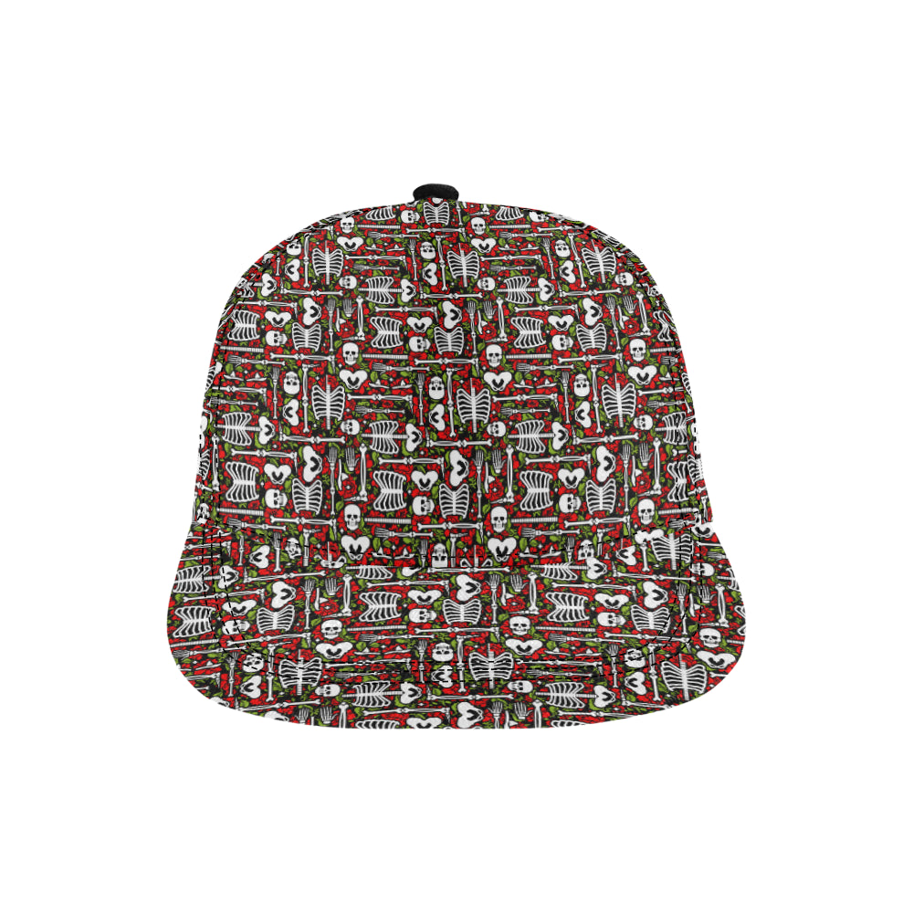 Skeleton Pattern Print Snapback Cap