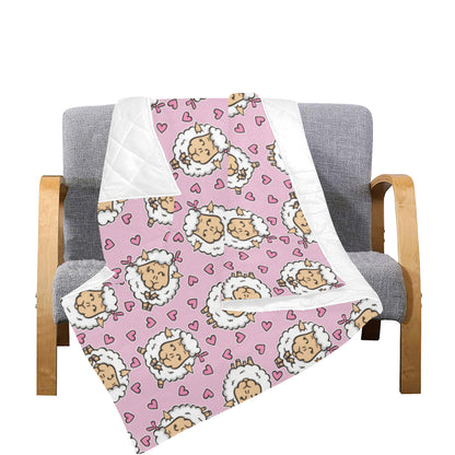Sheep Cute Pattern Print Design 01 Premium Quilt