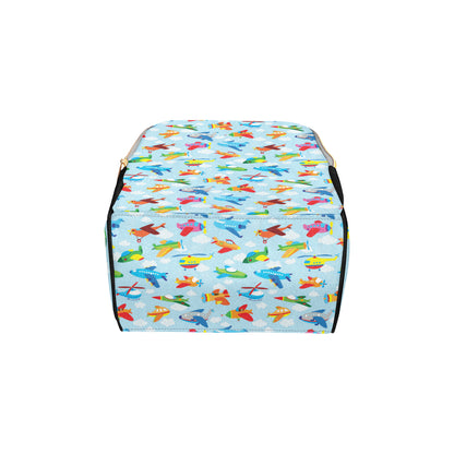 Airplane Colorful Pattern Print Design 01 Diaper Bag Backpack