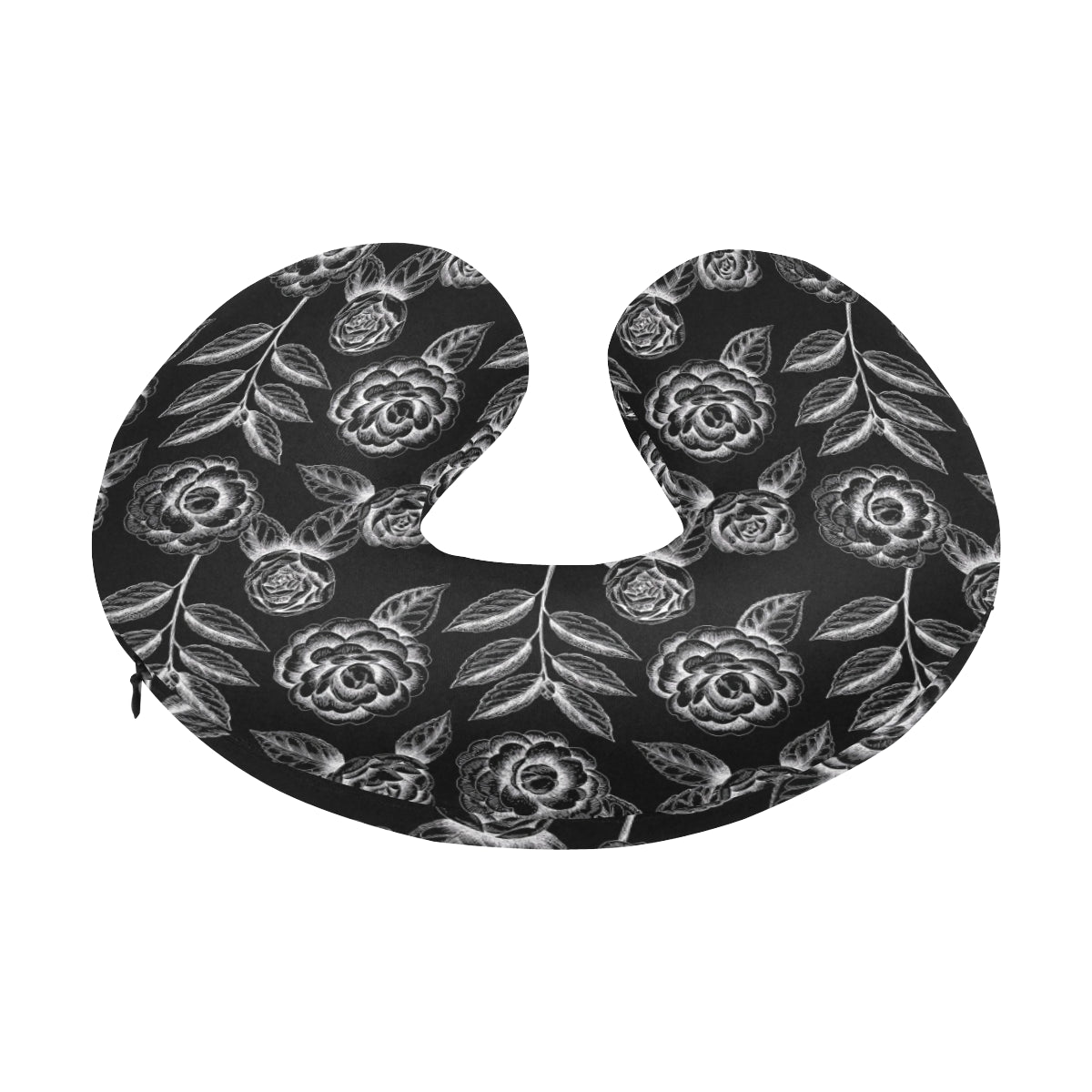 Camellia Pattern Print Design 02 U-Shaped Travel Neck Pillow
